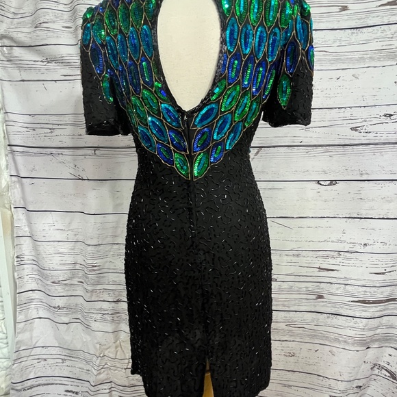 Amazing! Vintage Beaded and Sequin Silk Dress by Jennifer - Picture 11 of 17